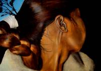 Schilderij defenceless with braid door Debbie de Leau